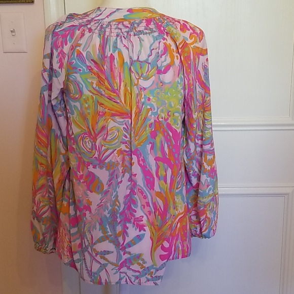 LILLY PULITZER tropical silk shirt - Picture 3 of 6